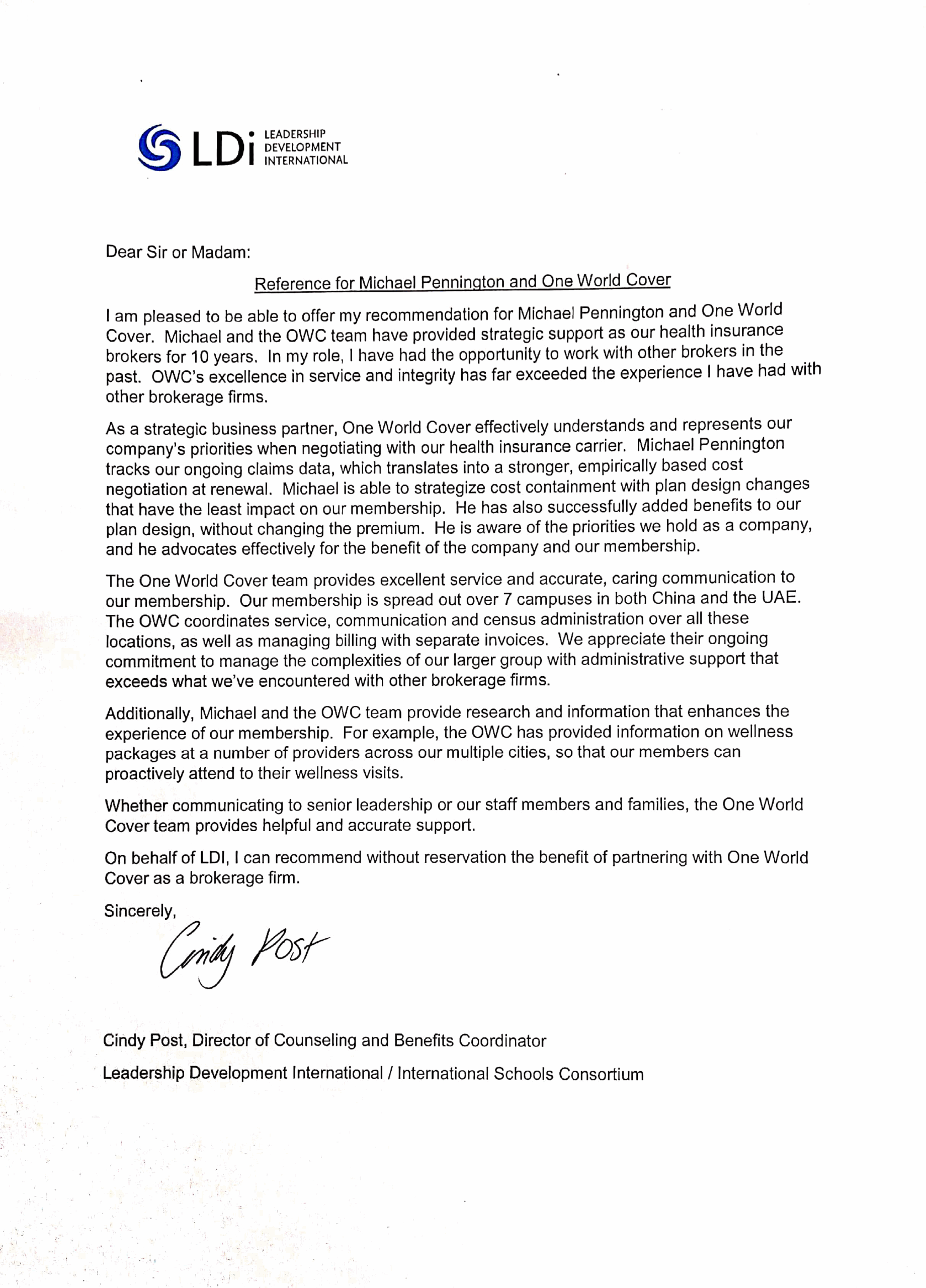 OWC LDI Testimonial Blurred